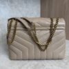 Saint Laurent (YSL) Loulou Small In Quilted Leather Beige and Gold Hardware