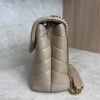 Saint Laurent (YSL) Loulou Small In Quilted Leather Beige and Gold Hardware