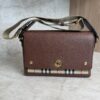Burberry Note Crossbody Bag Leather with Vintage Check Canvas Medium