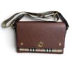 Burberry Note Crossbody Bag Leather with Vintage Check Canvas Medium