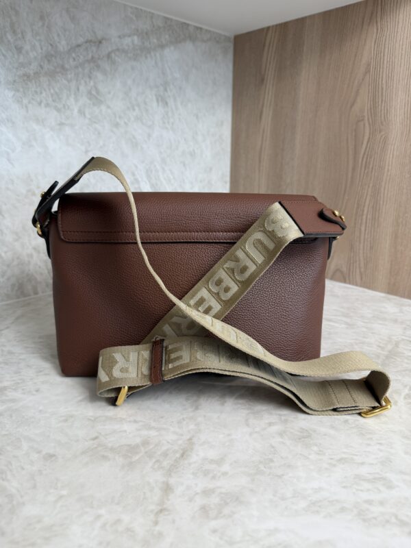 Burberry Note Crossbody Bag Leather with Vintage Check Canvas Medium