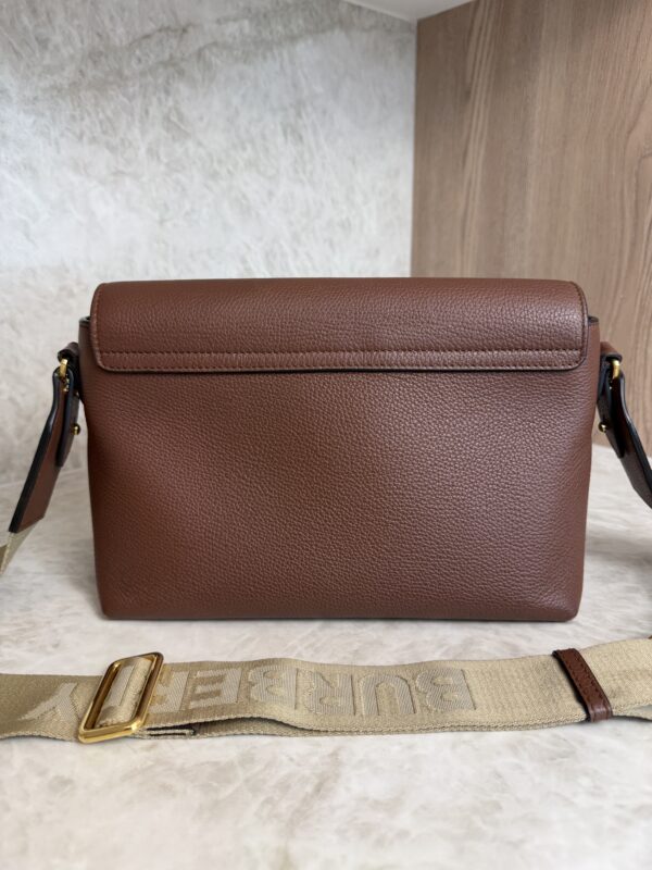 Burberry Note Crossbody Bag Leather with Vintage Check Canvas Medium