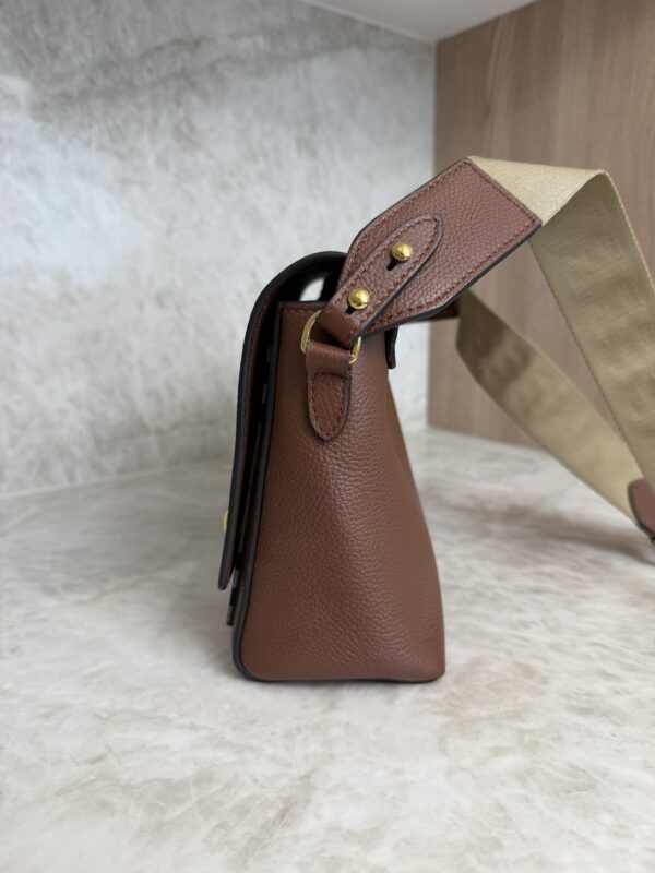 Burberry Note Crossbody Bag Leather with Vintage Check Canvas Medium