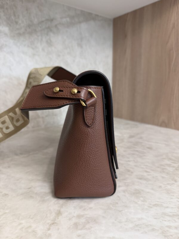 Burberry Note Crossbody Bag Leather with Vintage Check Canvas Medium