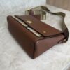 Burberry Note Crossbody Bag Leather with Vintage Check Canvas Medium