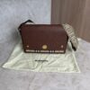 Burberry Note Crossbody Bag Leather with Vintage Check Canvas Medium