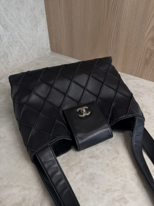 Chanel Vintage CC Lock Flap Shoulder Bag Quilted Small