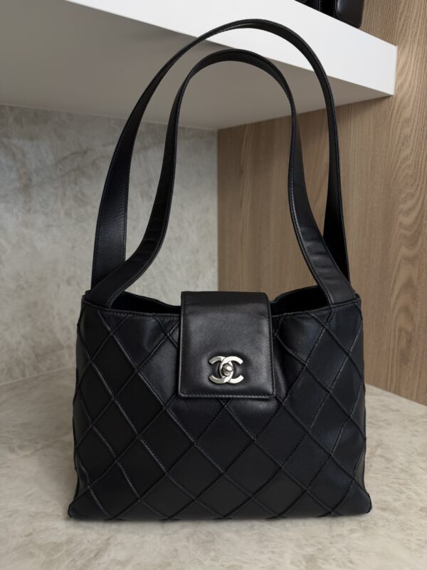 Chanel Vintage CC Lock Flap Shoulder Bag Quilted Small