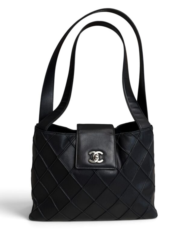 Chanel Vintage CC Lock Flap Shoulder Bag Quilted Small