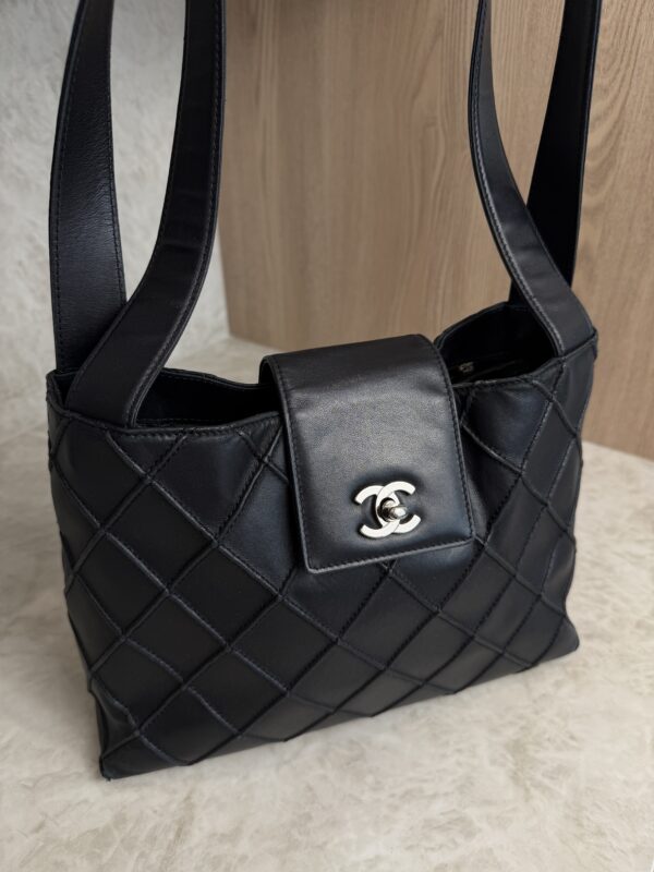 Chanel Vintage CC Lock Flap Shoulder Bag Quilted Small
