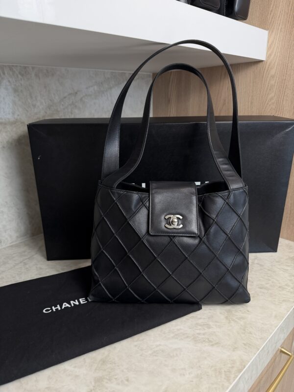 Chanel Vintage CC Lock Flap Shoulder Bag Quilted Small