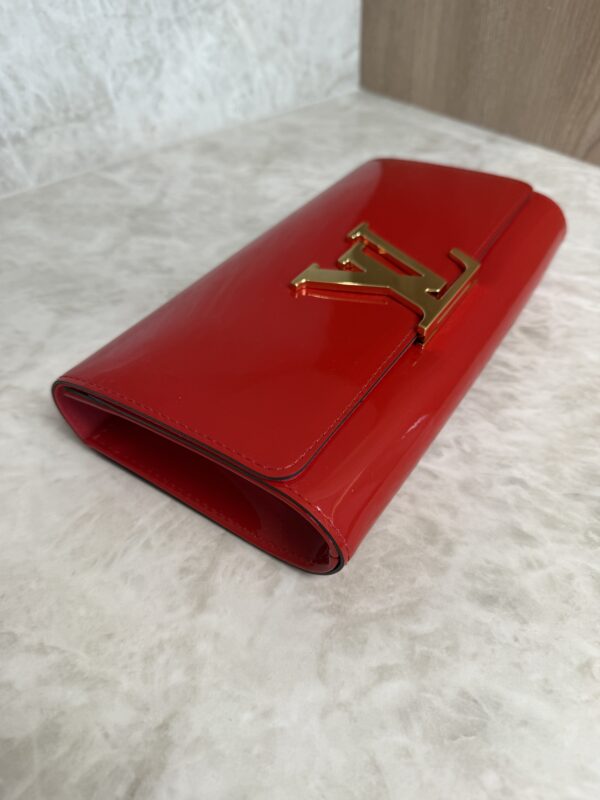 Louis Vuitton Patent Louise Clutch Red