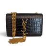 Saint Laurent (YSL) Classic Monogram Tassel Chain Wallet Crocodile Embossed Leather