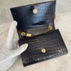 Saint Laurent (YSL) Classic Monogram Tassel Chain Wallet Crocodile Embossed Leather