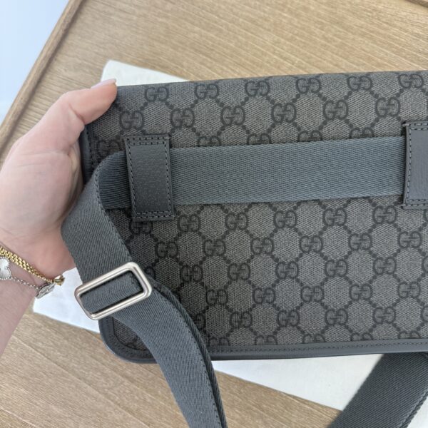 Gucci Ophidia Flap Belt Bag GG Coated Canvas with Leather