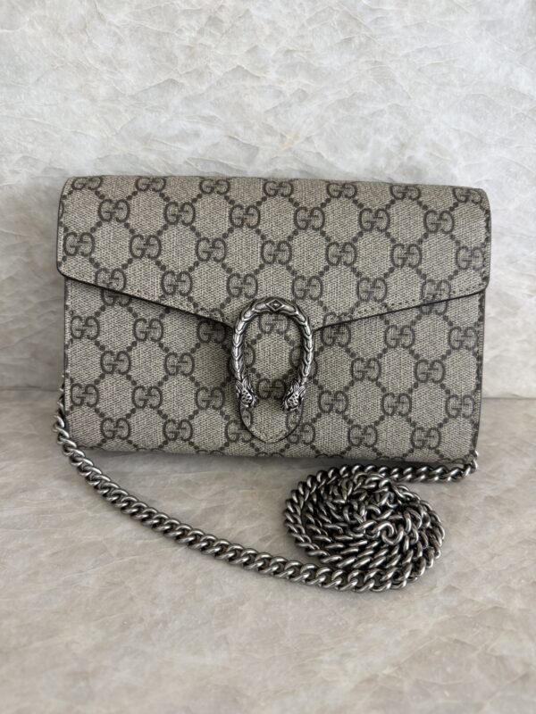 Gucci Dionysus Chain Wallet GG Supreme Coated Canvas
