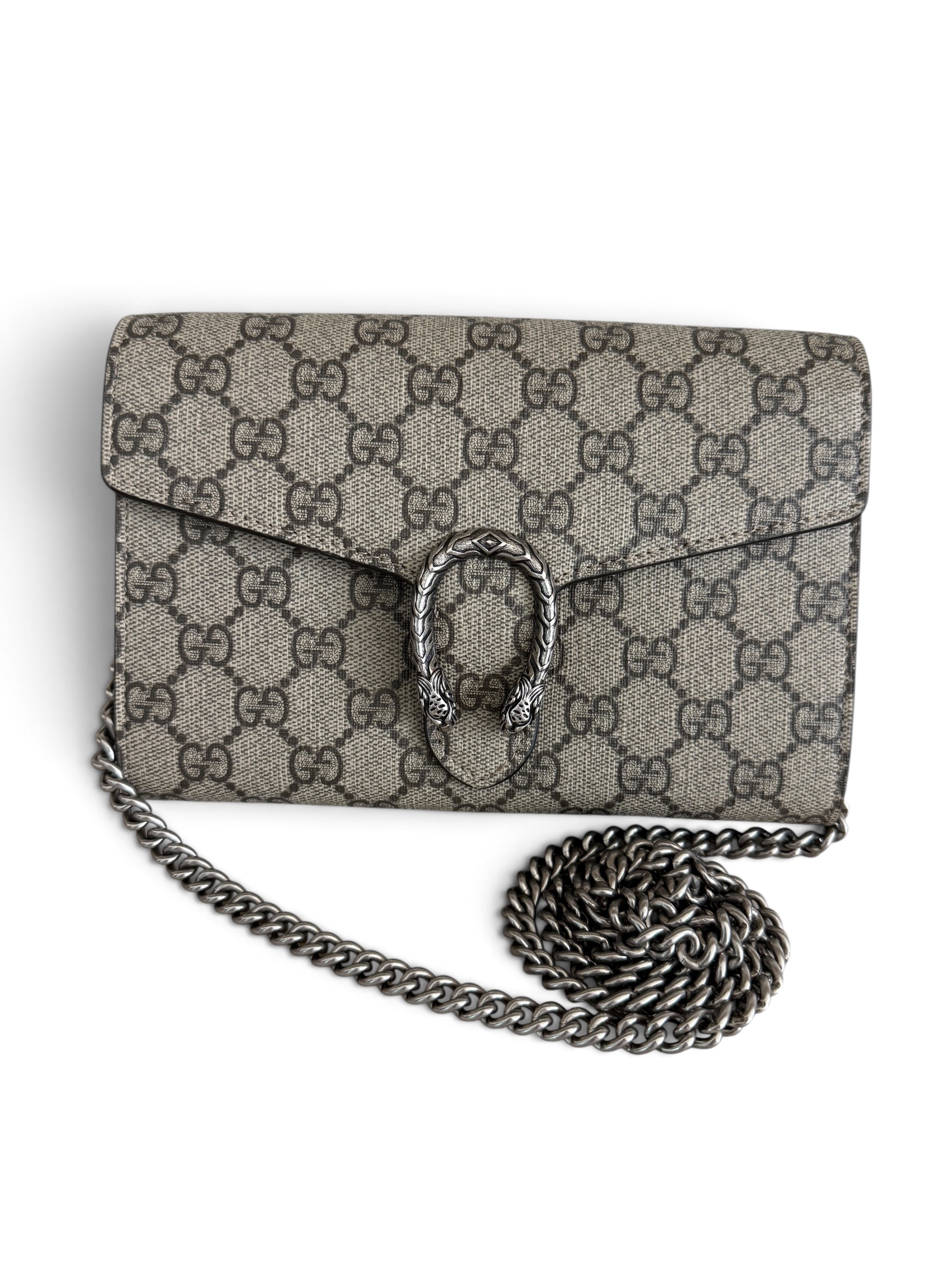 Gucci Dionysus Chain Wallet GG Supreme Coated Canvas
