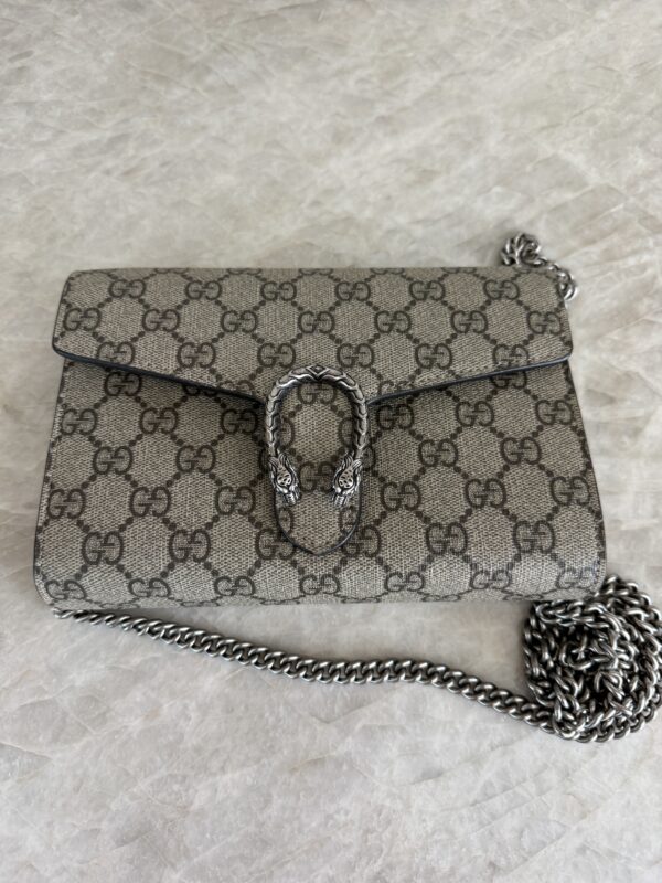 Gucci Dionysus Chain Wallet GG Supreme Coated Canvas
