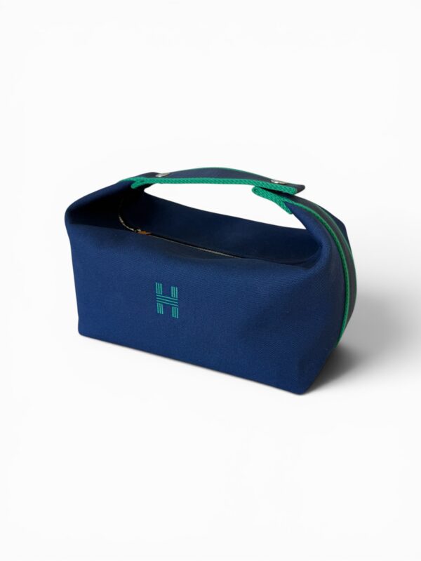 Hermes Canvas Large Bride-A-Brac Pouch Marine