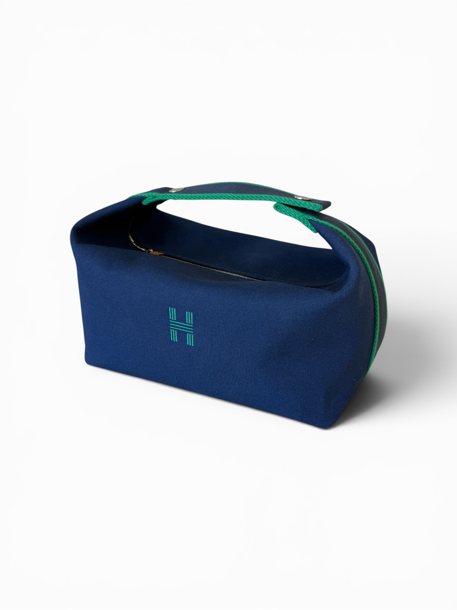 Hermes Canvas Large Bride-A-Brac Pouch Marine