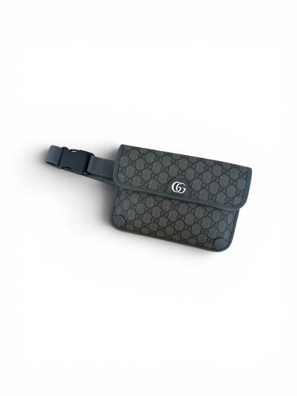 Gucci Ophidia Flap Belt Bag GG Coated Canvas with Leather