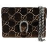Gucci Dionysus Chain Wallet GG Velvet Small Brown Crystals