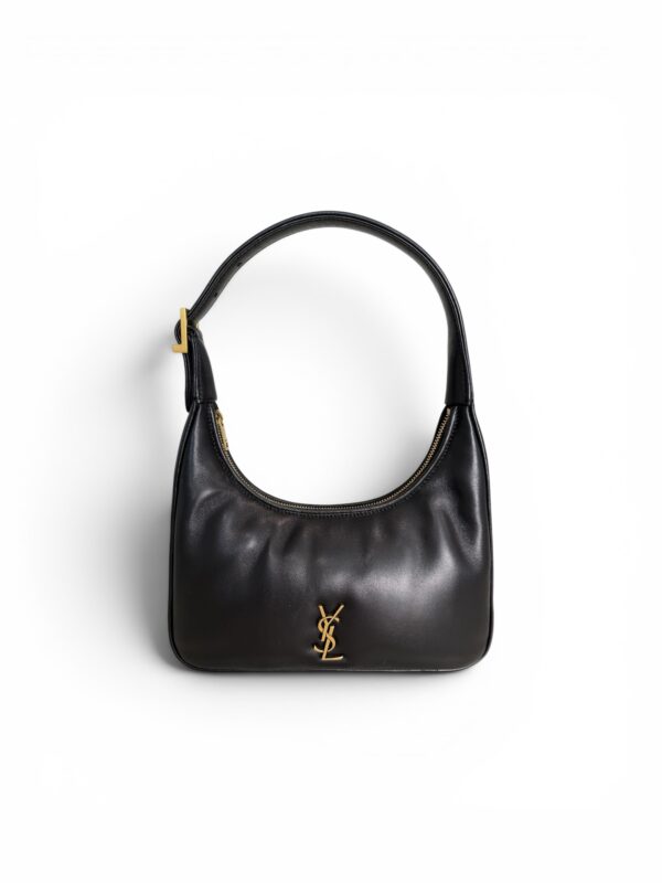 Saint Laurent (YSL) Plunged Lambskin Calypso Mini Hobo Black