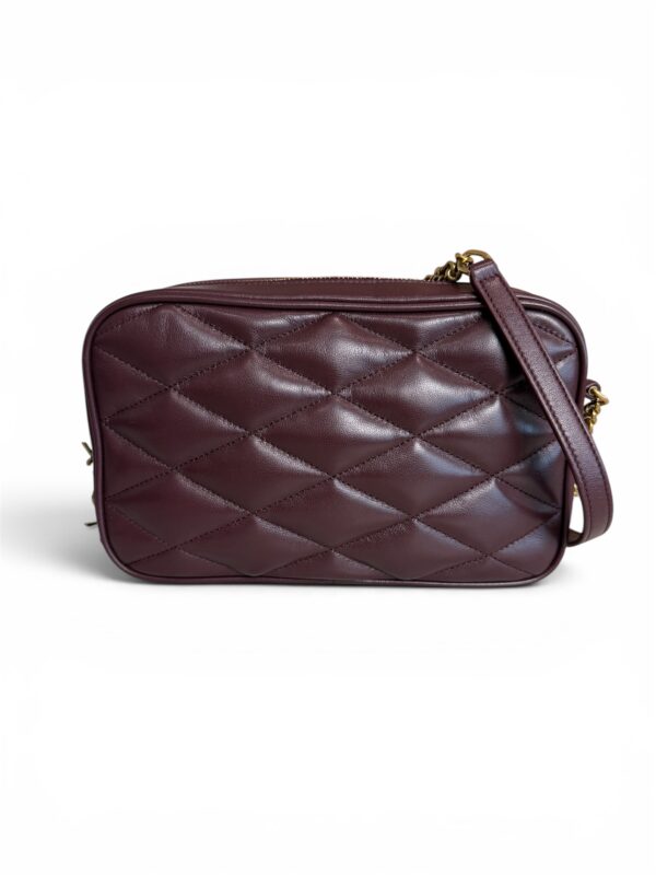 Saint Laurent (YSL) Lambskin Quilted Mini Camera Bag Crema Soft Hot Wine