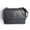 Saint Laurent (YSL) Calfskin Medium Monogram Sunset Dark Gray