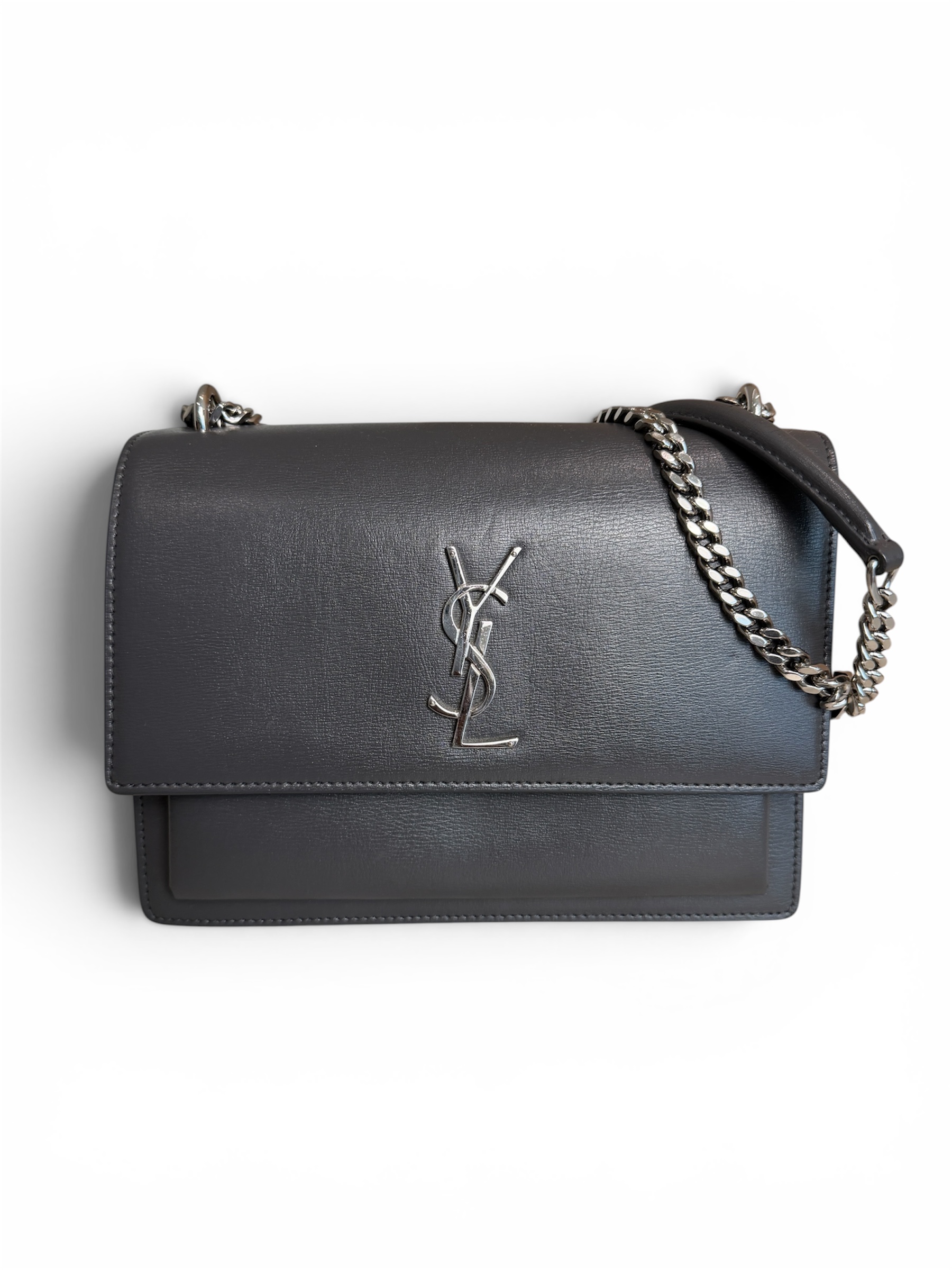 Saint Laurent (YSL) Calfskin Medium Monogram Sunset Dark Gray
