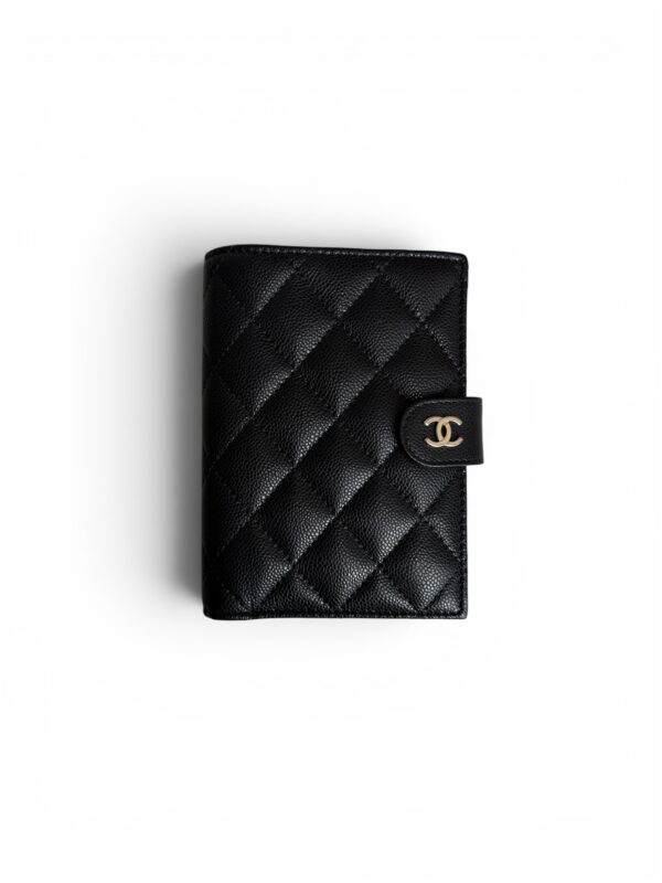 Chanel Caviar Quilted Passport Holder Black
