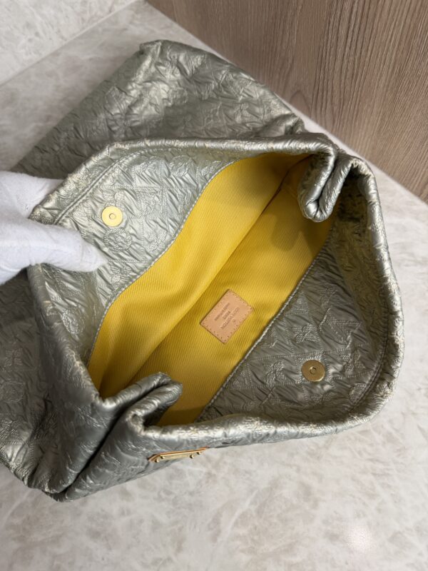 Louis Vuitton Jacquard Quilted Monogram Limelight Clutch GM Silver