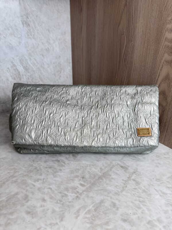 Louis Vuitton Jacquard Quilted Monogram Limelight Clutch GM Silver