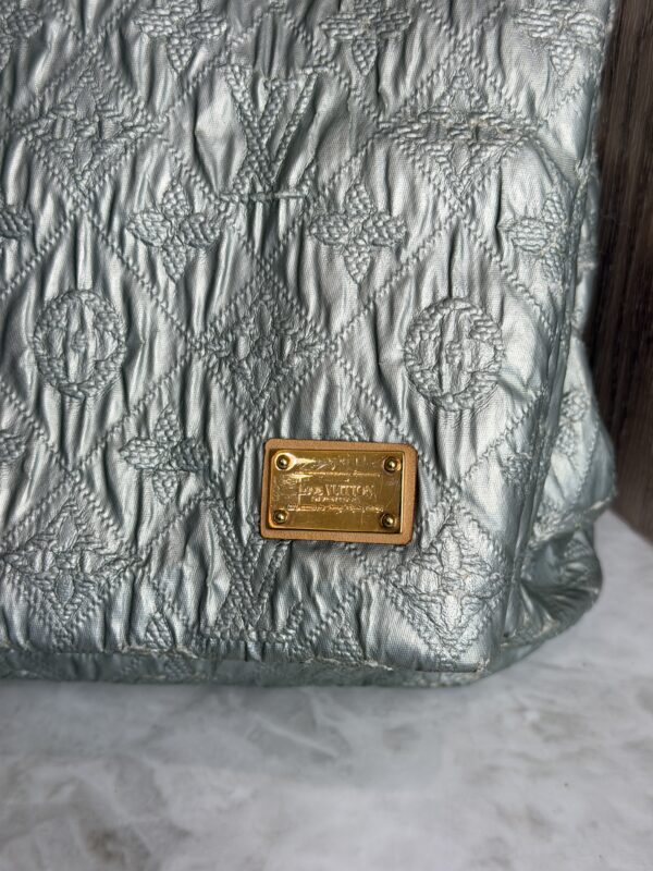 Louis Vuitton Jacquard Quilted Monogram Limelight Clutch GM Silver