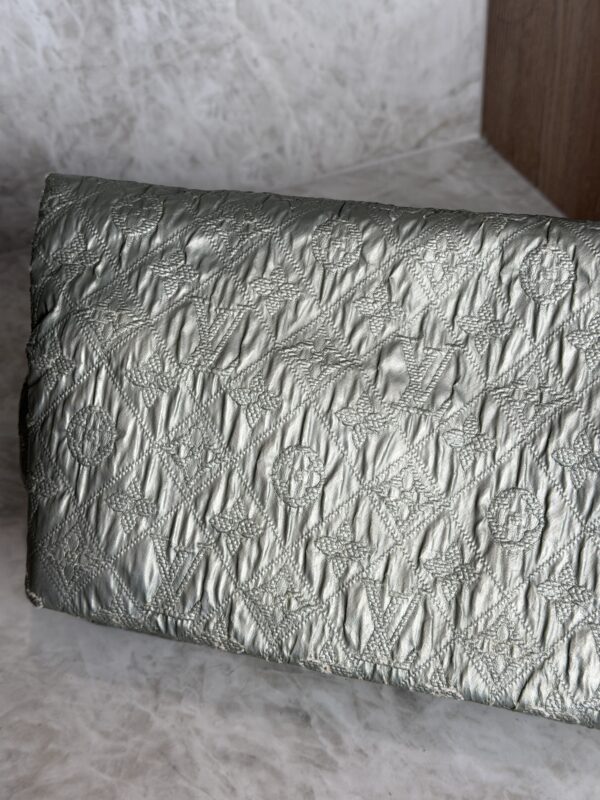 Louis Vuitton Jacquard Quilted Monogram Limelight Clutch GM Silver