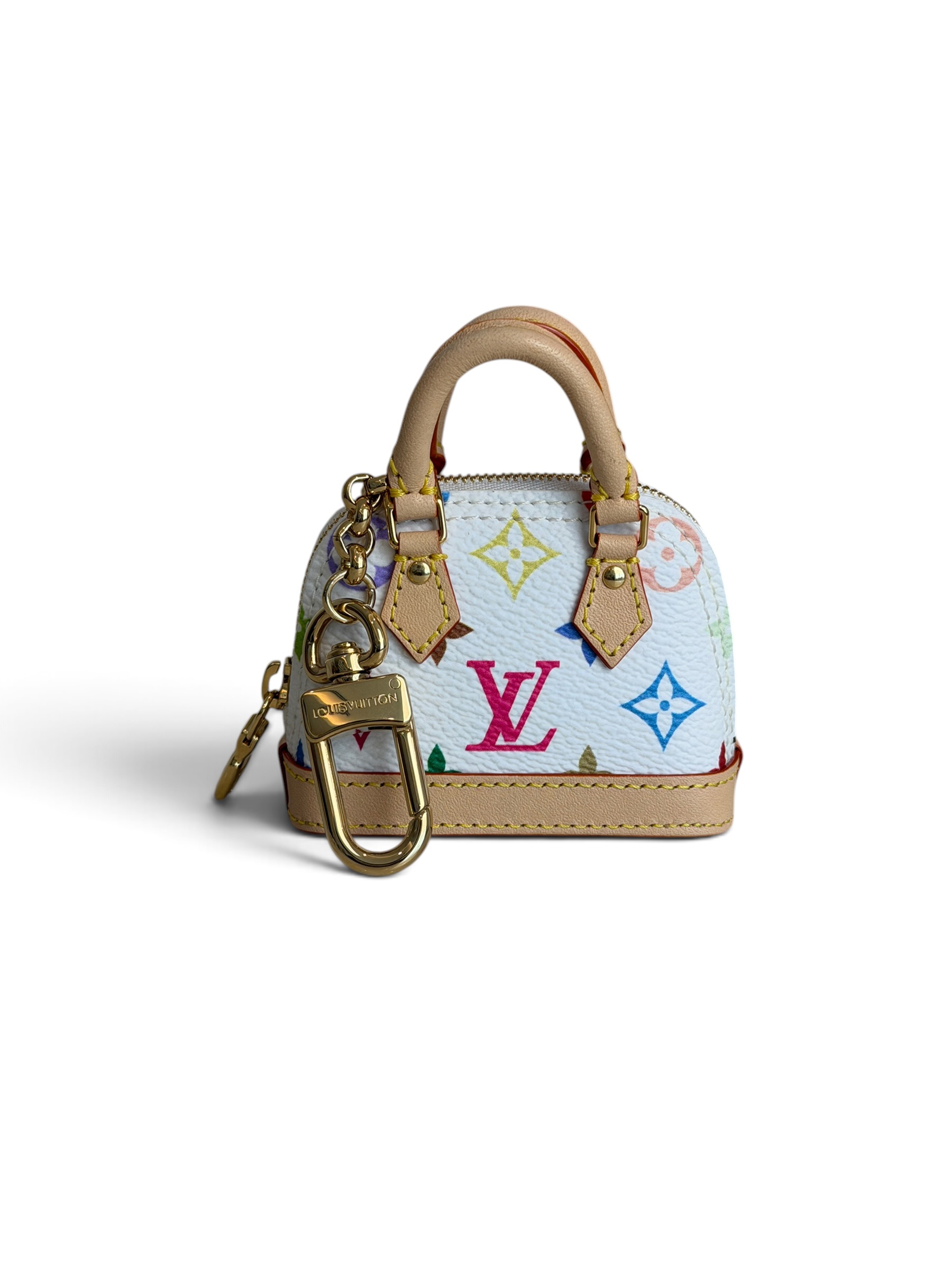 Louis Vuitton LV x TM Monogram Multicolor Micro Alma Bag Charm White