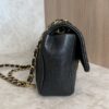 Chanel Crumpled Lambskin Chevron Quilted Medium Surpique Flap Black