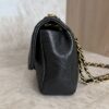 Chanel Crumpled Lambskin Chevron Quilted Medium Surpique Flap Black
