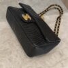Chanel Crumpled Lambskin Chevron Quilted Medium Surpique Flap Black