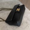 Chanel Crumpled Lambskin Chevron Quilted Medium Surpique Flap Black