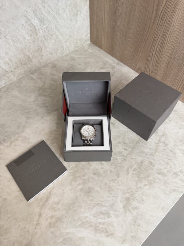 Michele Sport Sail Chronograph Stainless Steel 38mm White Chronograph Dial Watch