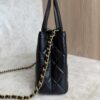 Chanel Shiny Aged Calfskin Quilted Nano Kelly Shopper Black