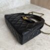 Chanel Shiny Aged Calfskin Quilted Nano Kelly Shopper Black