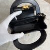 Chanel Shiny Aged Calfskin Quilted Nano Kelly Shopper Black