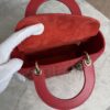 Christian Dior Lambskin Cannage Dioramour Heart Small Lady Dior Red