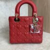 Christian Dior Lambskin Cannage Dioramour Heart Small Lady Dior Red