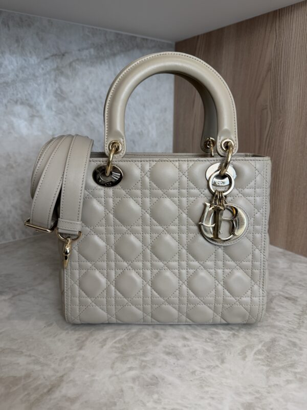 Christian Dior Lambskin Cannage Medium Lady Dior