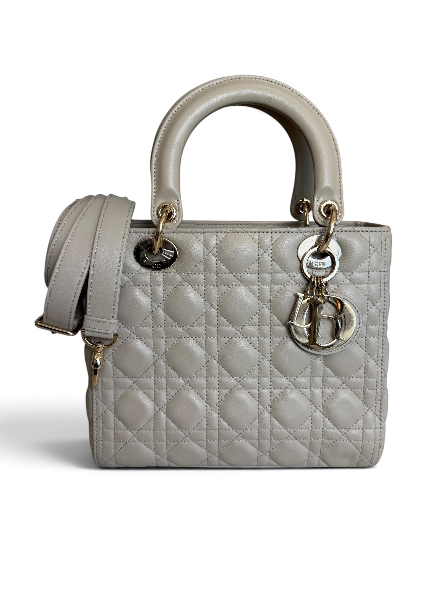 Christian Dior Lambskin Cannage Medium Lady Dior
