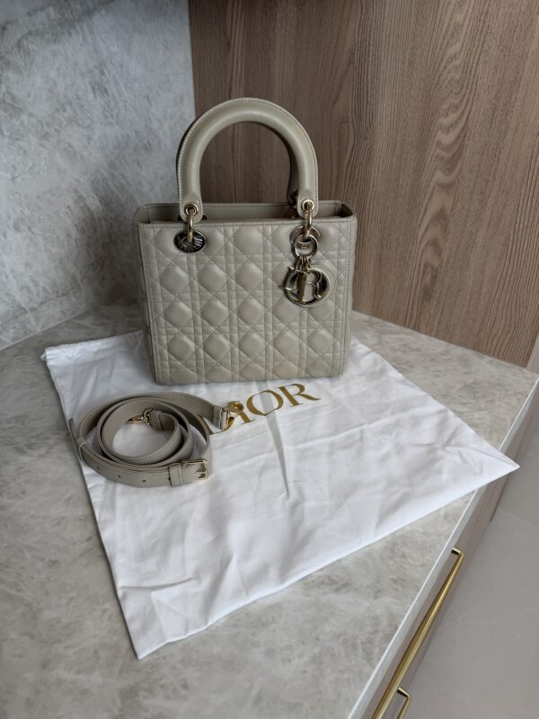 Christian Dior Lambskin Cannage Medium Lady Dior