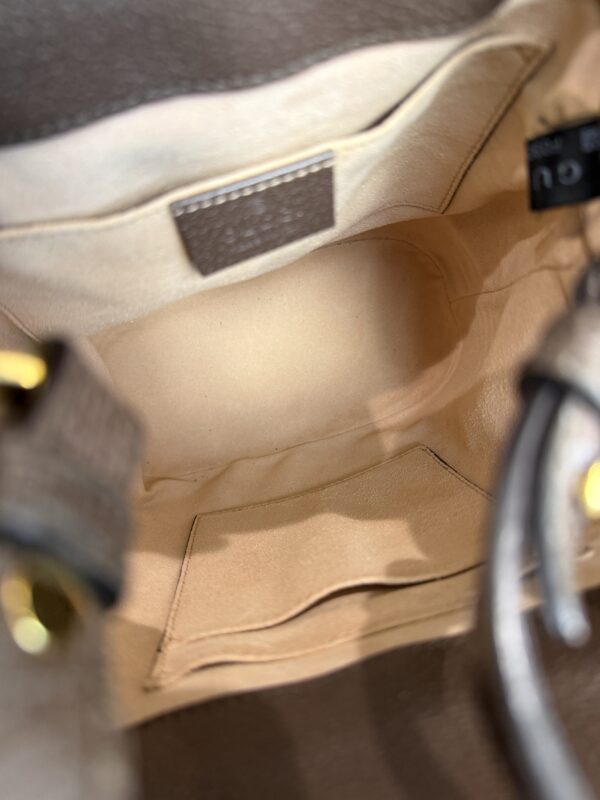 Gucci GG Supreme Monogram Web Small Ophidia Bucket Bag Brown